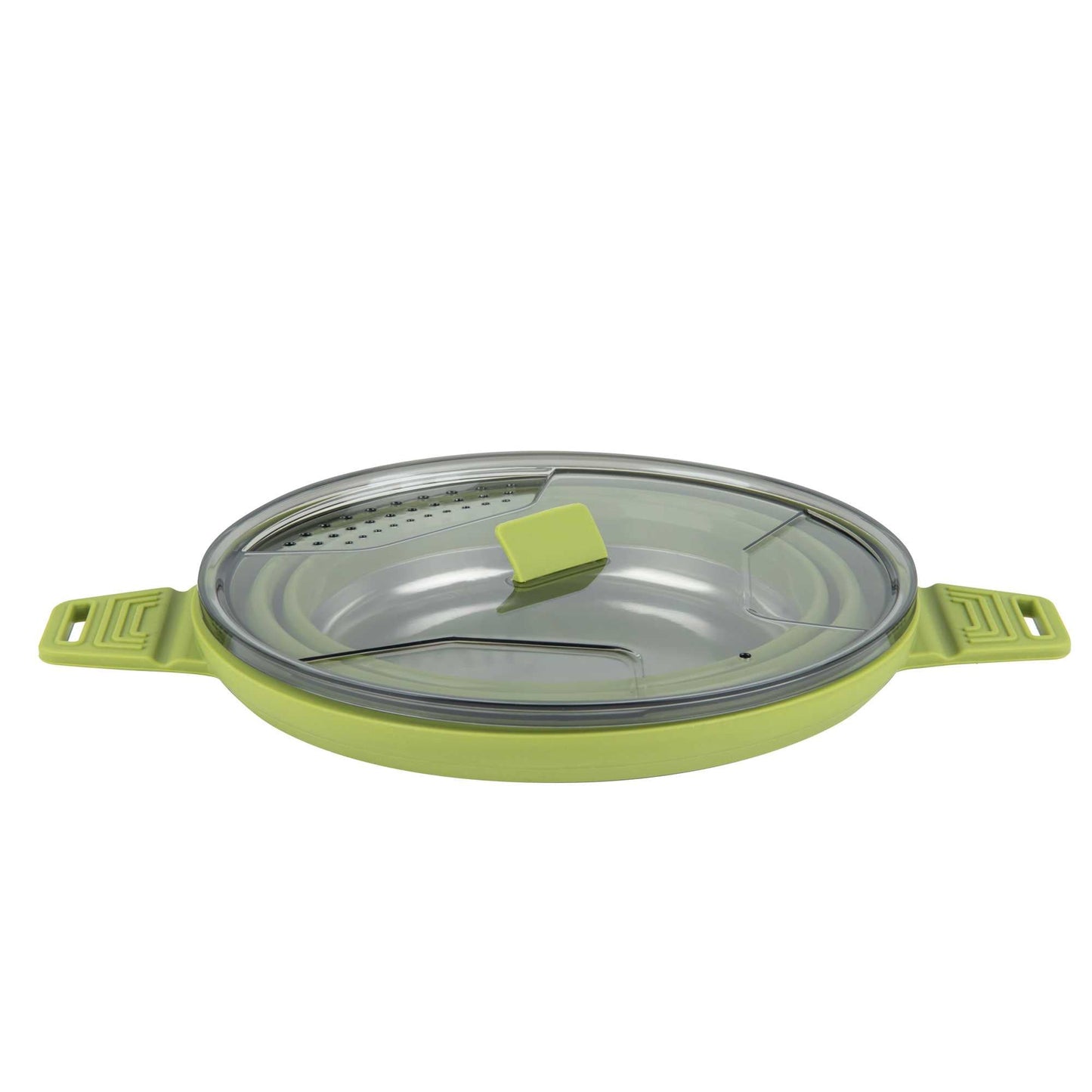 Hi Tek 2.5L Green Silicone Collapsible Pot - with Lid - 12 1/2" x 8 3/4" x 4 3/4" - 1 count box