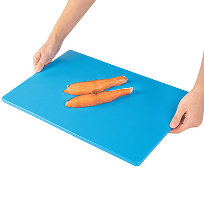 Chef 101 Blue Plastic Cutting Board - 18" x 12" - 1 count box