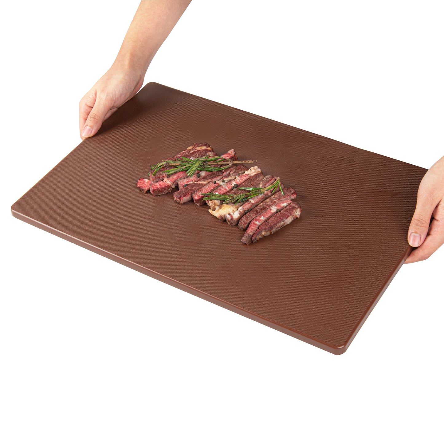 Chef 101 Brown Plastic Cutting Board - 18" x 12" - 10 count box