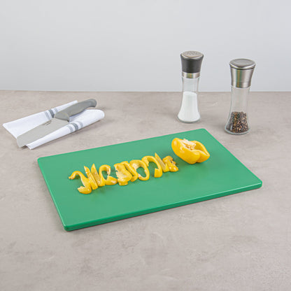 Chef 101 Green Plastic Cutting Board - 18" x 12" - 10 count box