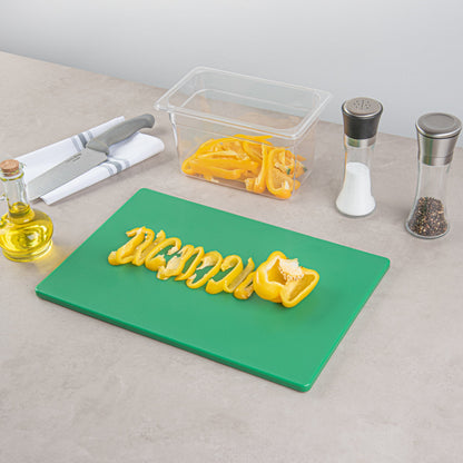 Chef 101 Green Plastic Cutting Board - 18" x 12" - 10 count box