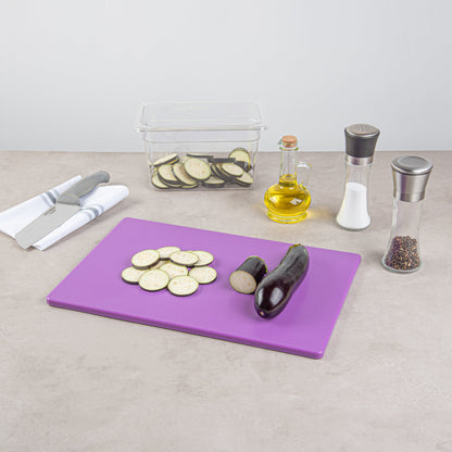 Chef 101 Purple Plastic Cutting Board - 18" x 12" - 10 count box