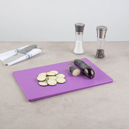 Chef 101 Purple Plastic Cutting Board - 18" x 12" - 10 count box