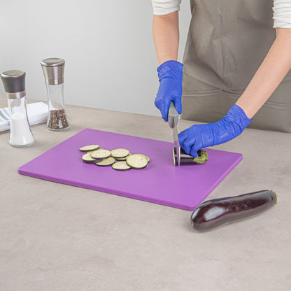Chef 101 Purple Plastic Cutting Board - 18" x 12" - 10 count box