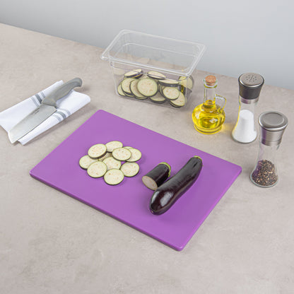 Chef 101 Purple Plastic Cutting Board - 18" x 12" - 10 count box