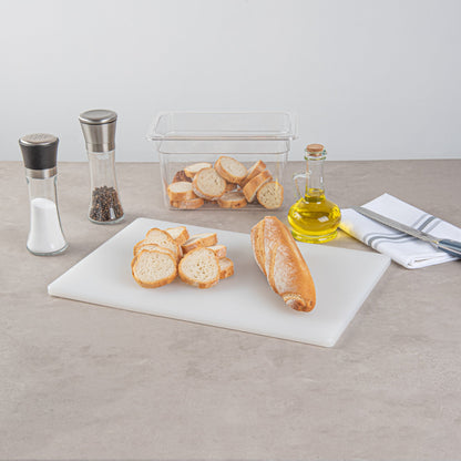Chef 101 White Plastic Cutting Board - 18" x 12" x 1/2" - 1 count box