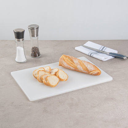 Chef 101 White Plastic Cutting Board - 18" x 12" x 1/2" - 1 count box