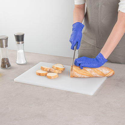 Chef 101 White Plastic Cutting Board - 18" x 12" x 1/2" - 10 count box