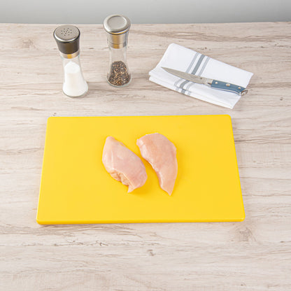 Chef 101 Yellow Plastic Cutting Board - 18" x 12" - 1 count box