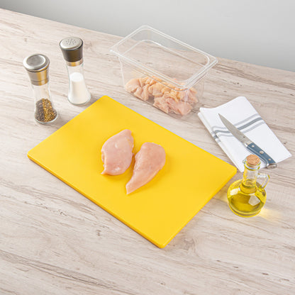 Chef 101 Yellow Plastic Cutting Board - 18" x 12" - 1 count box