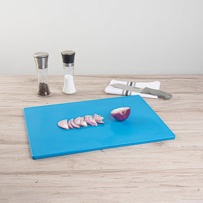 Chef 101 Blue Plastic Cutting Board - 20" x 15" - 1 count box