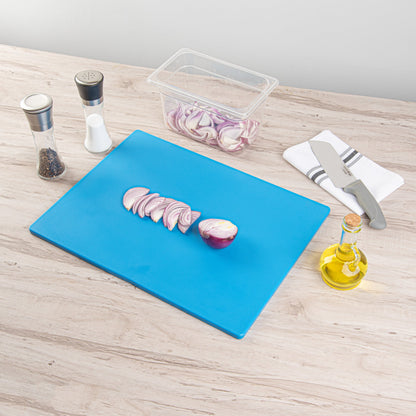 Chef 101 Blue Plastic Cutting Board - 20" x 15" - 1 count box