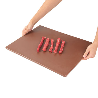 Chef 101 Brown Plastic Cutting Board - 20" x 15" - 10 count box