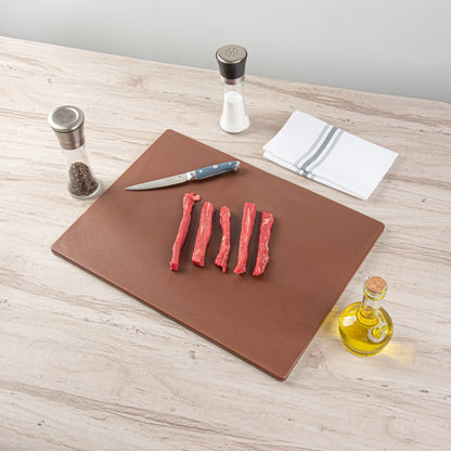 Chef 101 Brown Plastic Cutting Board - 20" x 15" - 10 count box