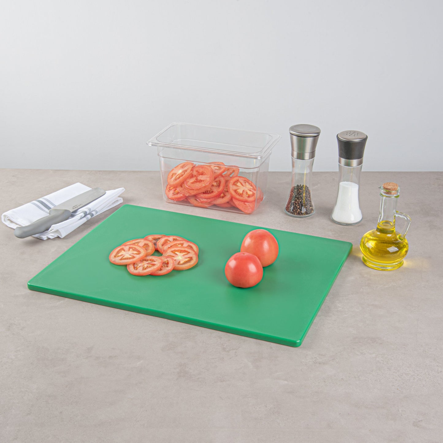 Chef 101 Green Plastic Cutting Board - 20" x 15" - 1 count box