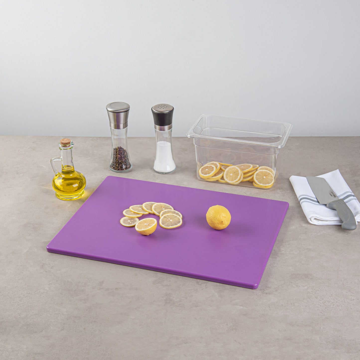 Chef 101 Purple Plastic Cutting Board - 20" x 15" - 1 count box