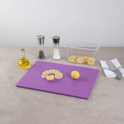 Chef 101 Purple Plastic Cutting Board - 20" x 15" - 1 count box