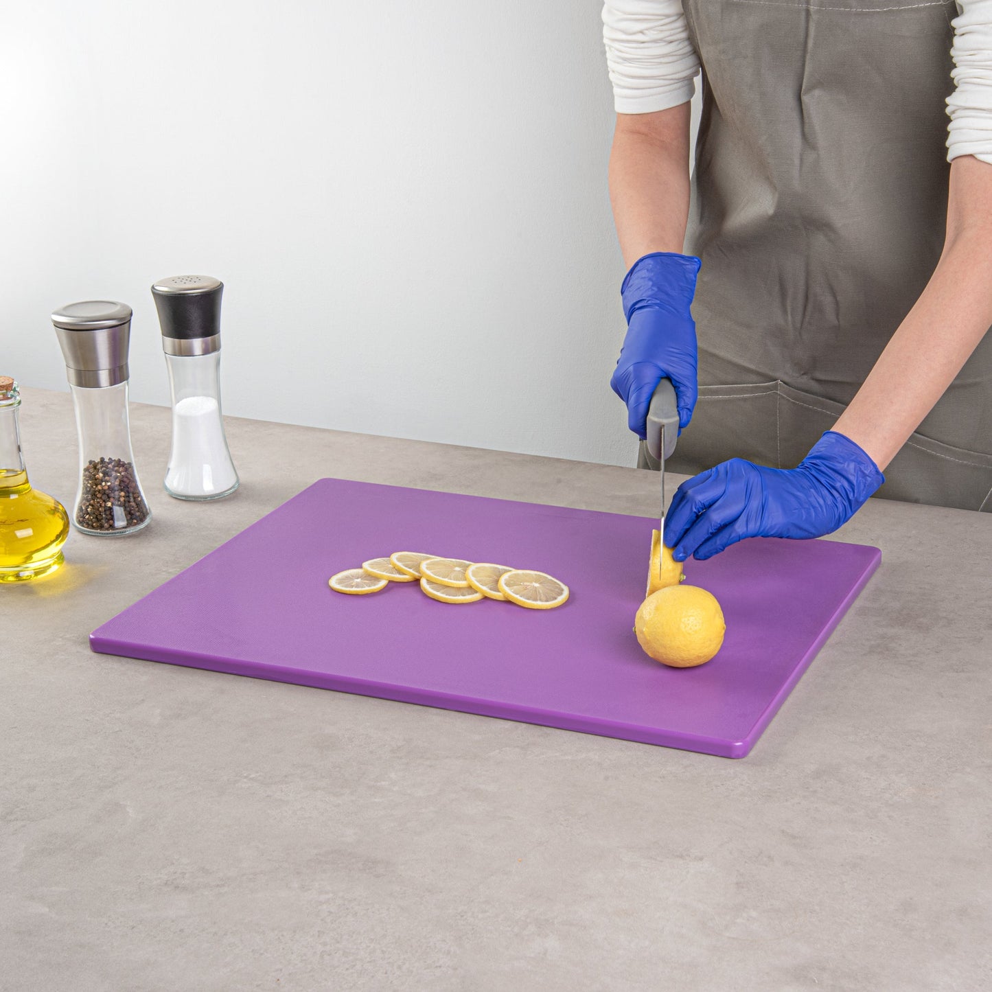 Chef 101 Purple Plastic Cutting Board - 20" x 15" - 1 count box