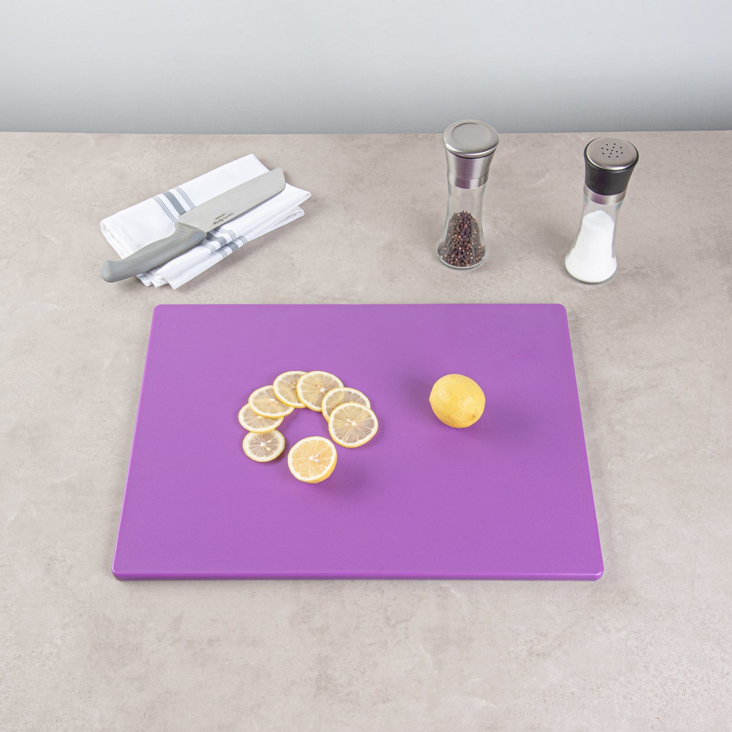 Chef 101 Purple Plastic Cutting Board - 20" x 15" - 1 count box