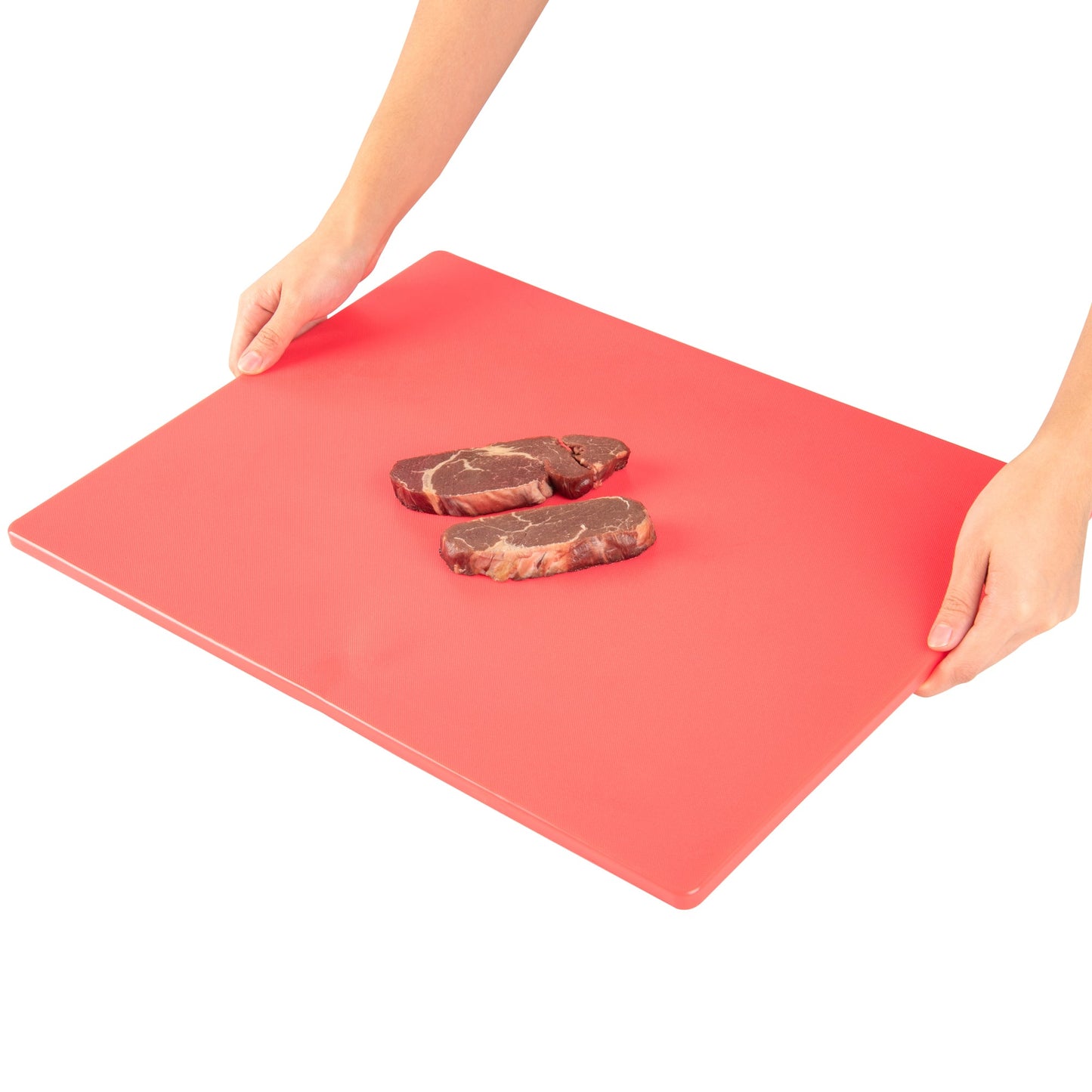 Chef 101 Red Plastic Cutting Board - 20" x 15" - 1 count box