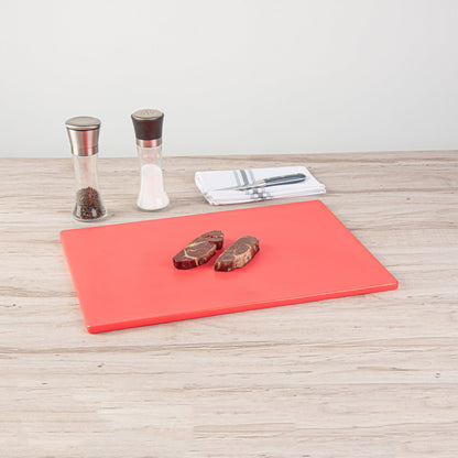 Chef 101 Red Plastic Cutting Board - 20" x 15" - 1 count box