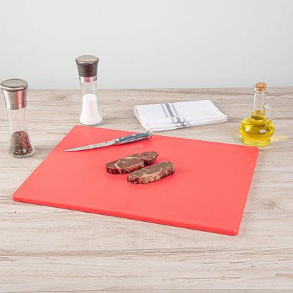 Chef 101 Red Plastic Cutting Board - 20" x 15" - 10 count box