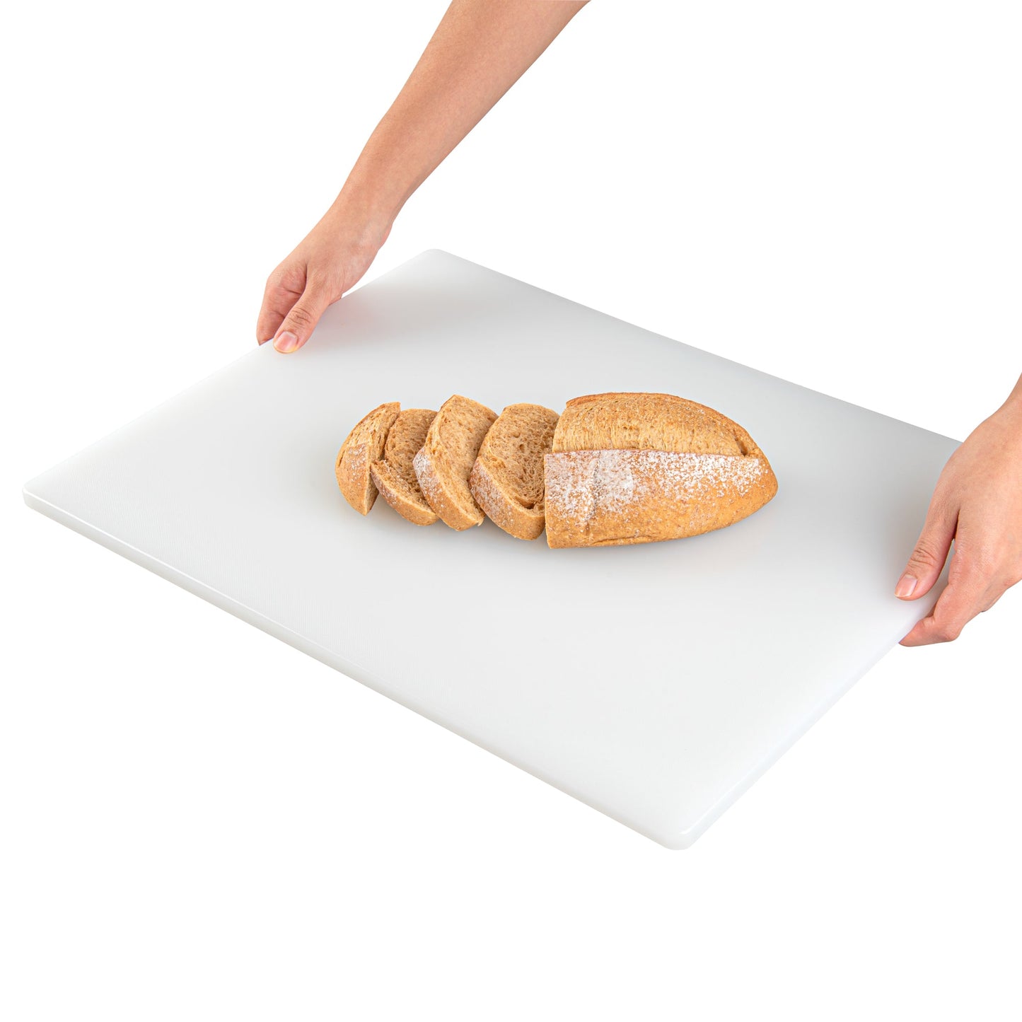 Chef 101 White Plastic Cutting Board - 20" x 15" x 1/2" - 1 count box
