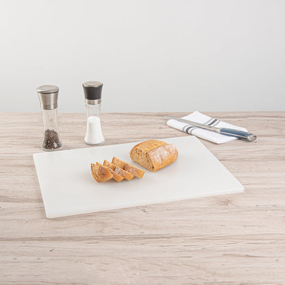 Chef 101 White Plastic Cutting Board - 20" x 15" x 1/2" - 1 count box
