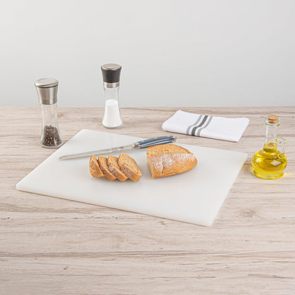 Chef 101 White Plastic Cutting Board - 20" x 15" x 1/2" - 10 count box