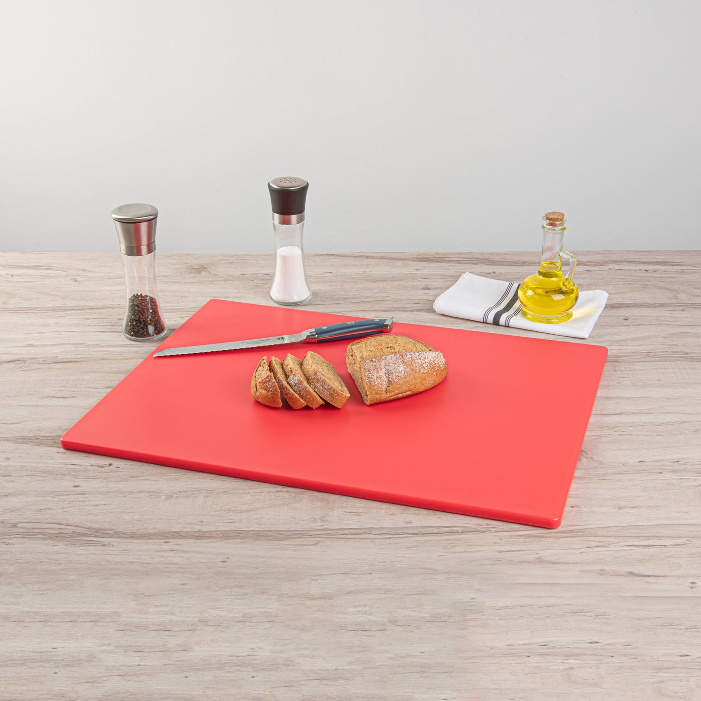 Chef 101 Red Plastic Cutting Board - 24" x 18" - 1 count box