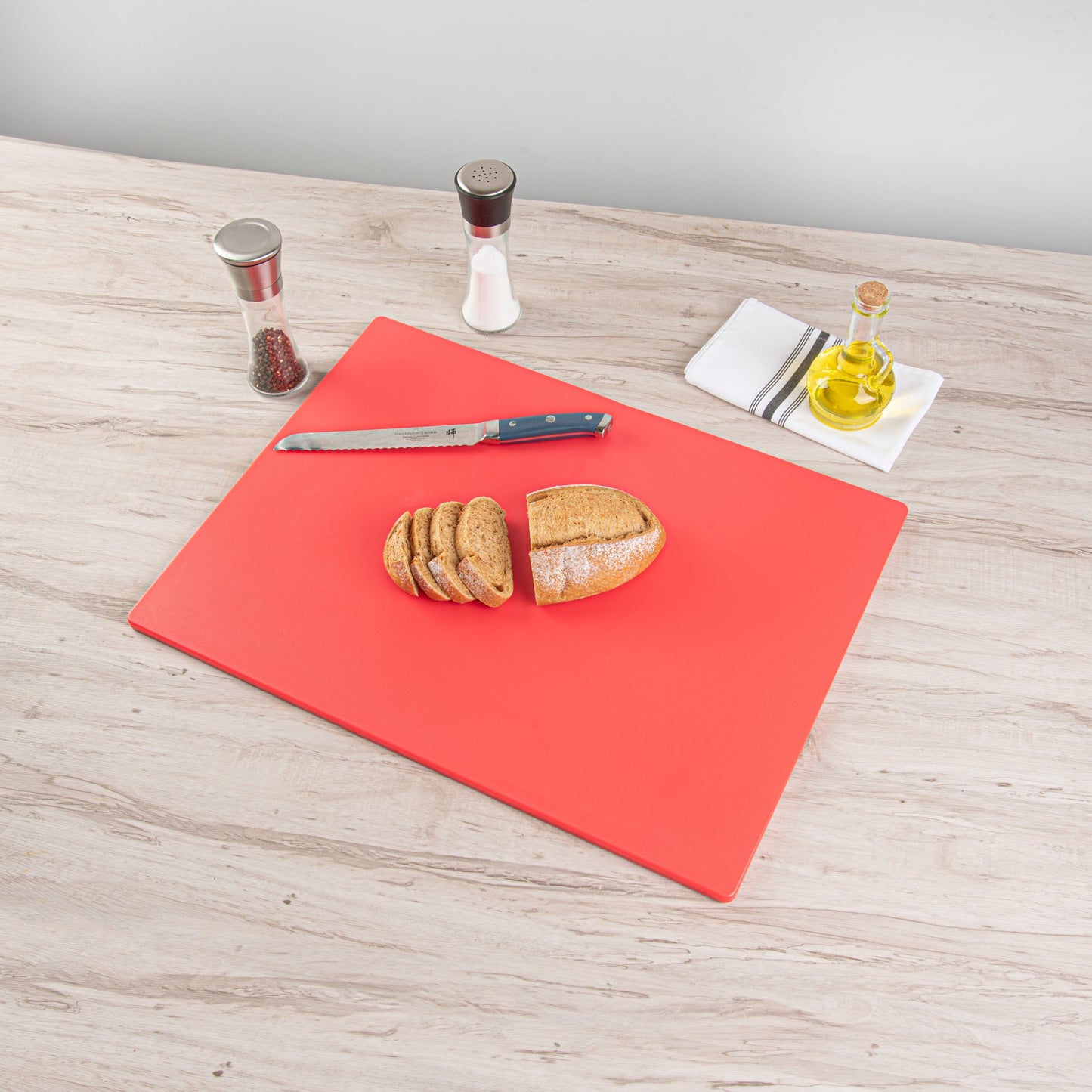 Chef 101 Red Plastic Cutting Board - 24" x 18" - 1 count box