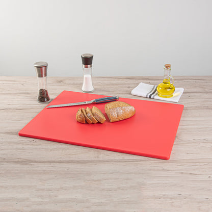 Chef 101 Red Plastic Cutting Board - 24" x 18" - 10 count box