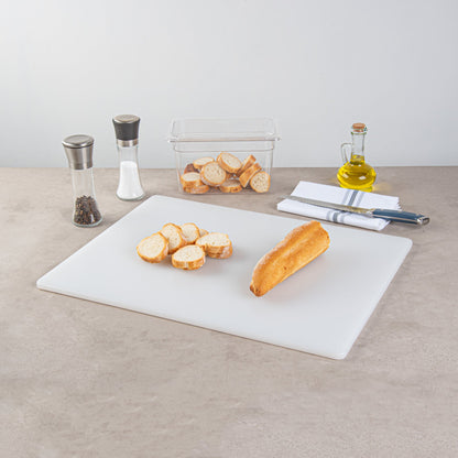 Chef 101 White Plastic Cutting Board - 24" x 18" x 1/2" - 1 count box