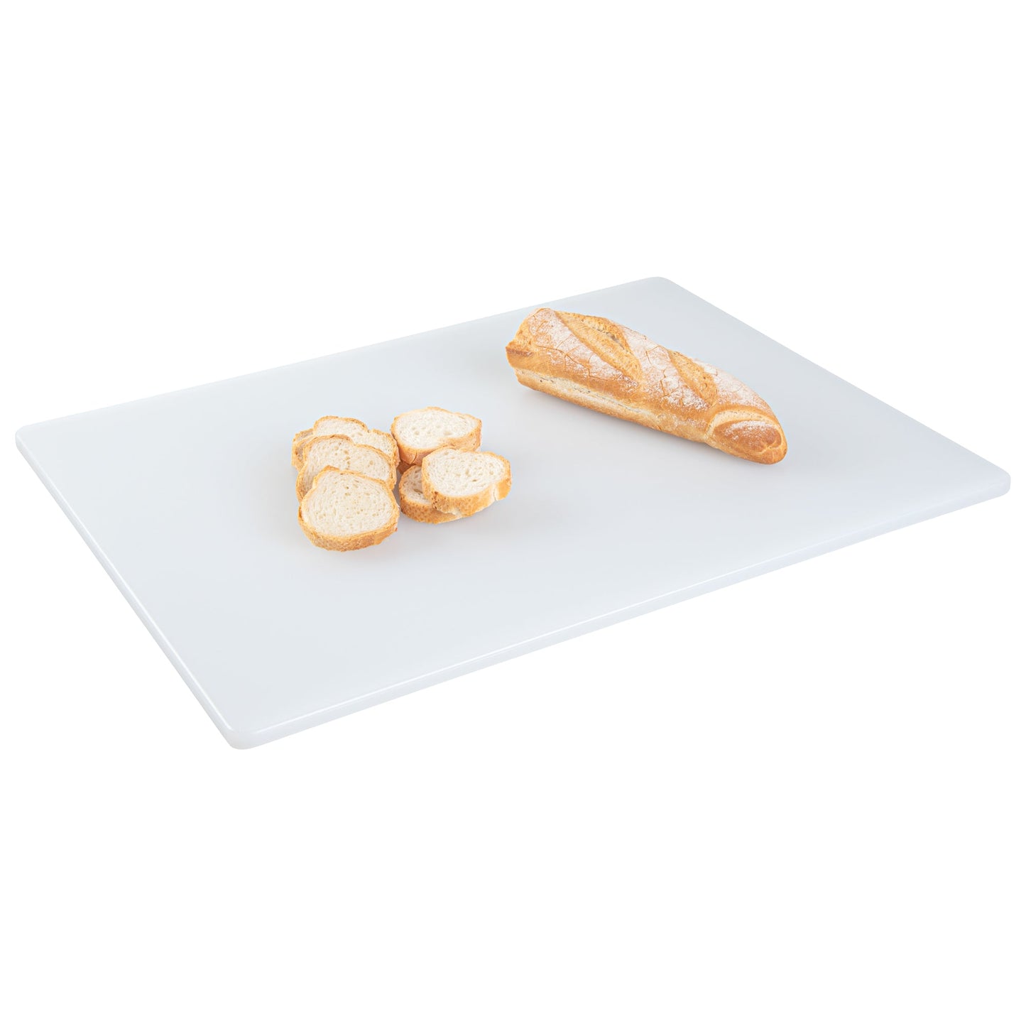 Chef 101 White Plastic Cutting Board - 24" x 18" x 1/2" - 10 count box