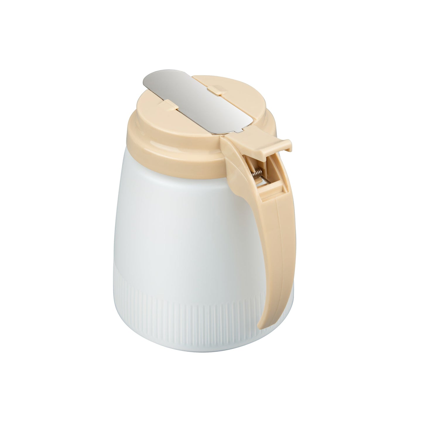 Chef 101 32 oz Beige Plastic All Purpose / Syrup Dispenser - 5 1/2" x 4 1/2" x 5 3/4" - 1 count box