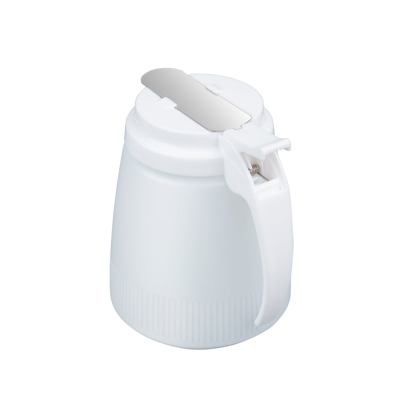 Chef 101 32 oz White Plastic All Purpose / Syrup Dispenser - 5 1/2" x 4 1/2" x 5 3/4" - 1 count box