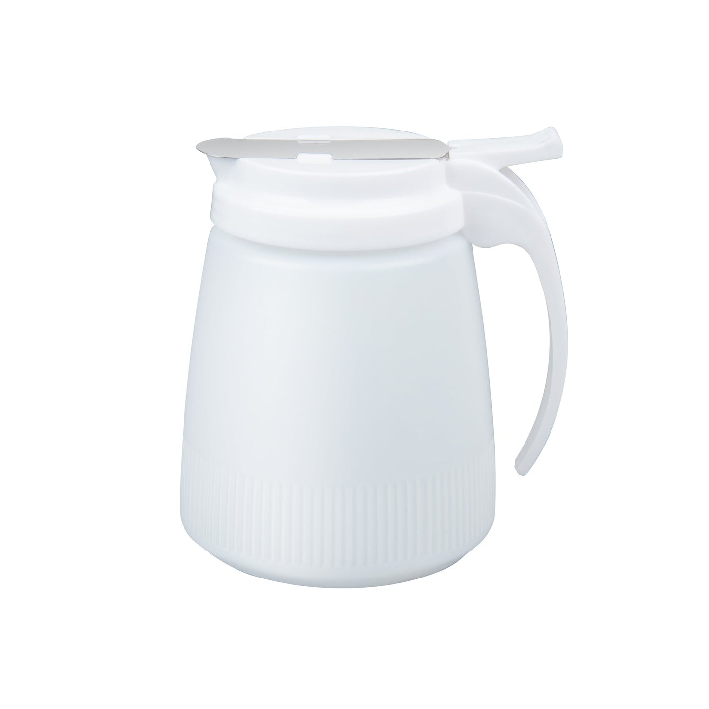 Chef 101 32 oz White Plastic All Purpose / Syrup Dispenser - 5 1/2" x 4 1/2" x 5 3/4" - 10 count box