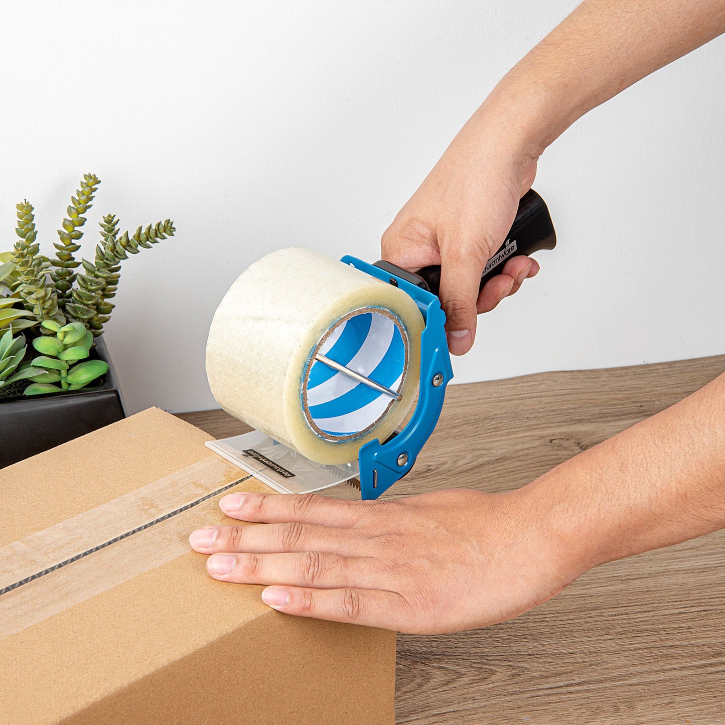 Handy Tek Blue Heavy-Duty Tape Dispenser Gun - 3" - 10 count box
