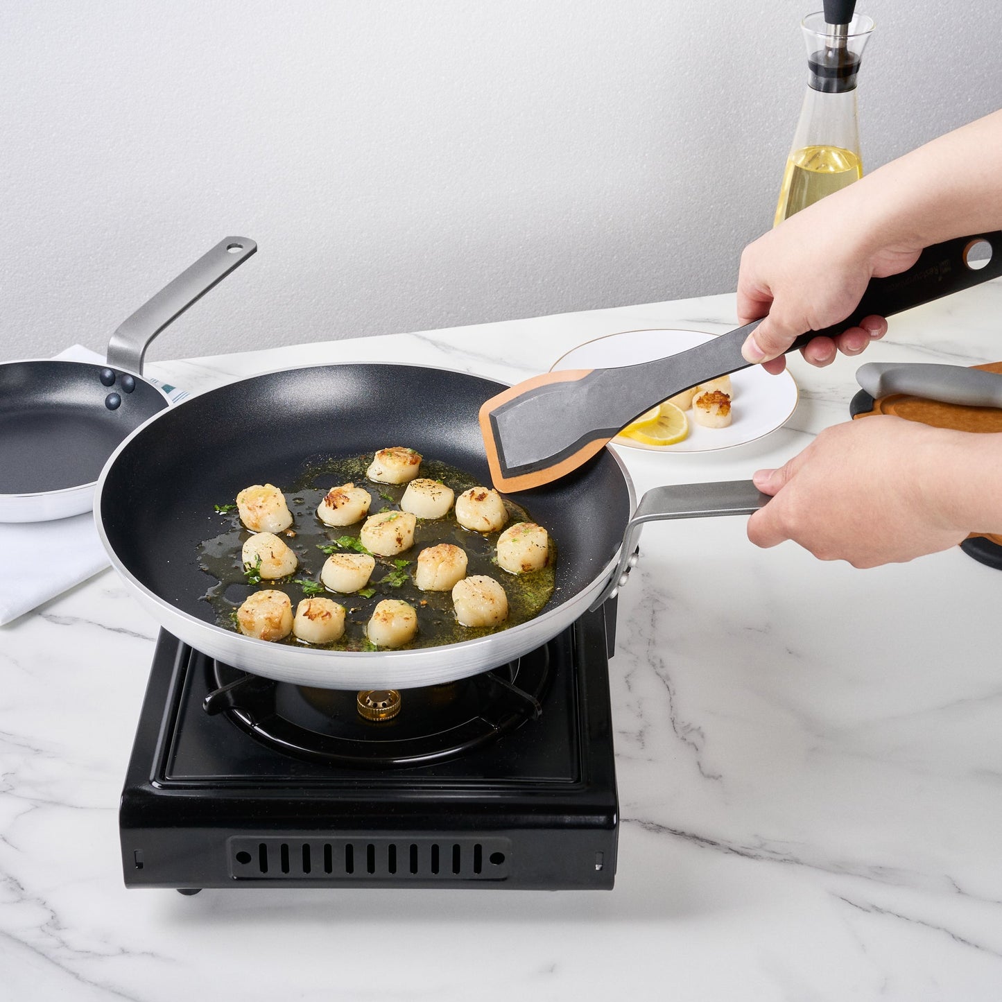 Met Lux Aluminum 12" Fry Pan - Non-Stick, Induction Ready, Heavy Duty - 6 count box