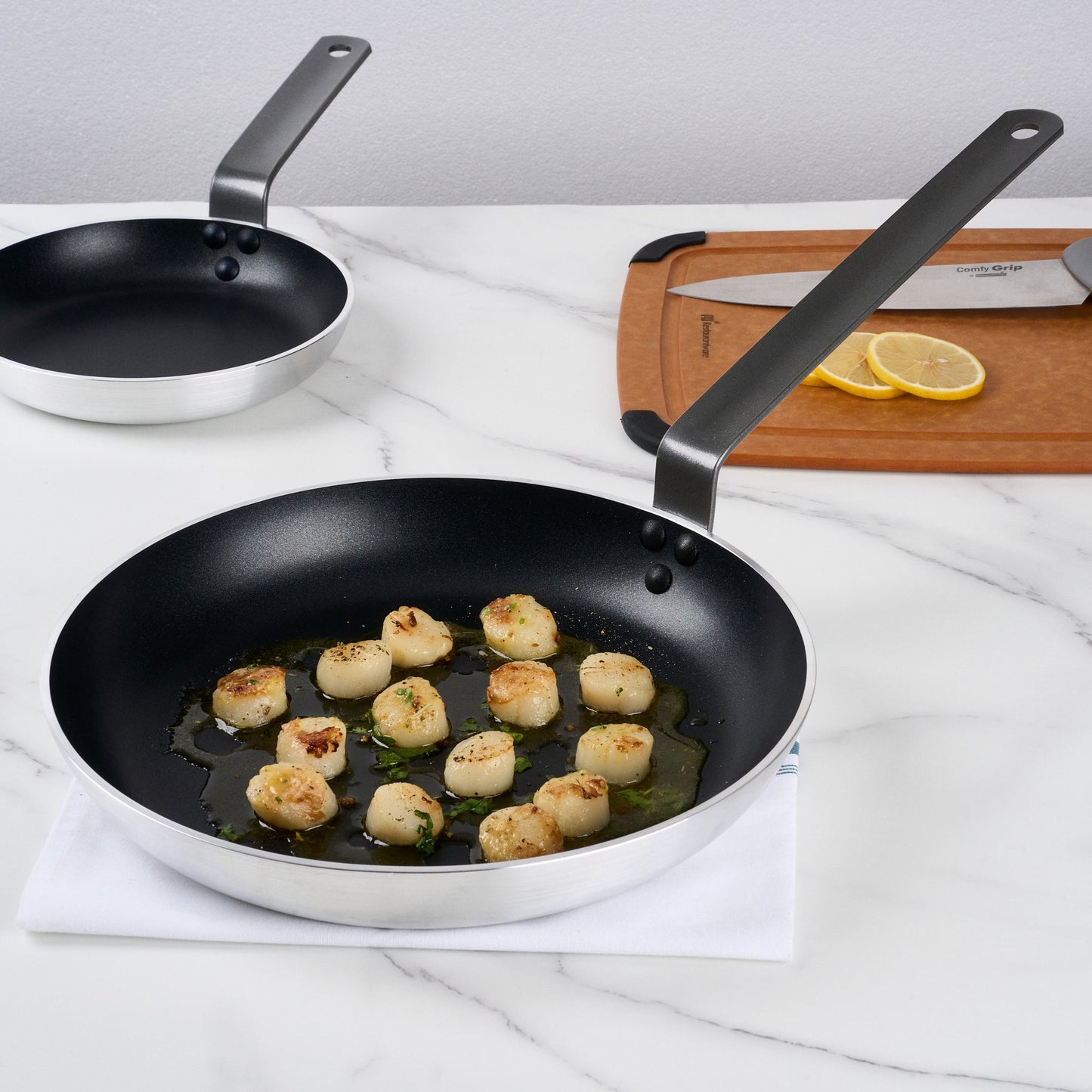 Met Lux Aluminum 12" Fry Pan - Non-Stick, Induction Ready, Heavy Duty - 6 count box