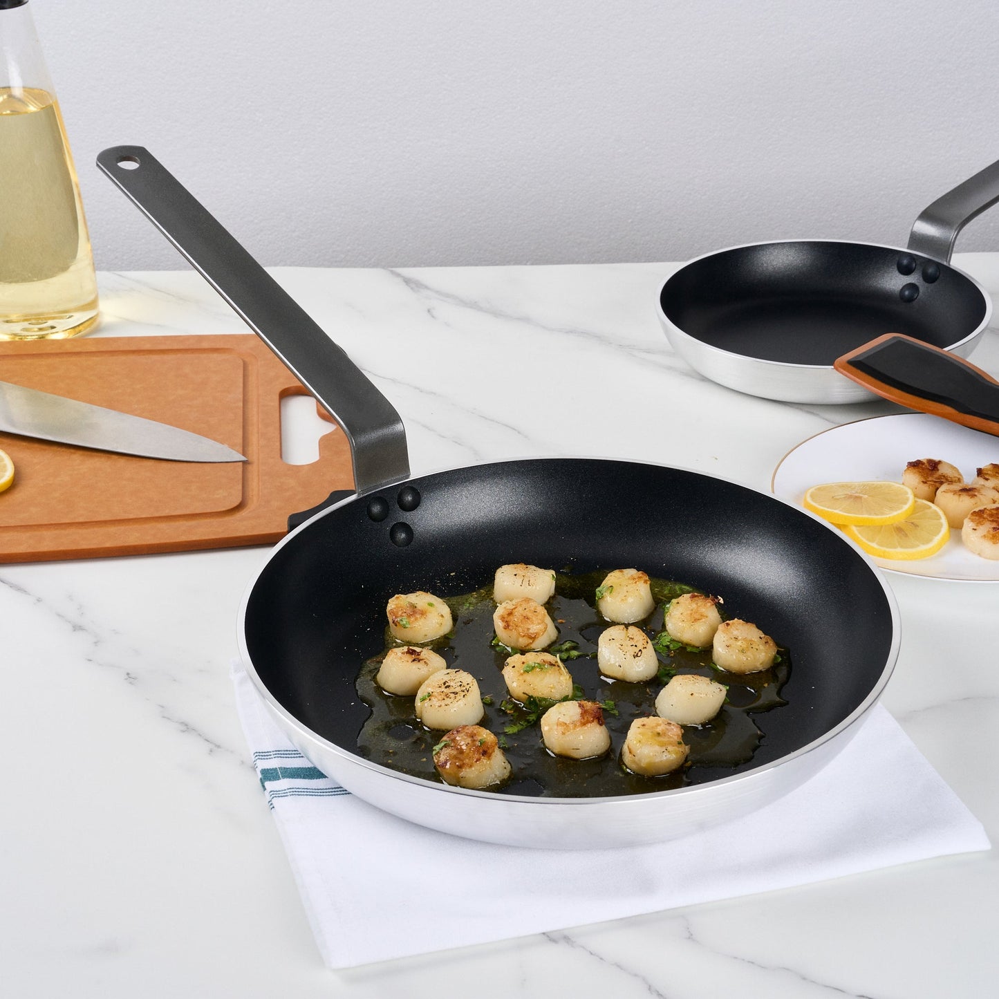 Met Lux Aluminum 12" Fry Pan - Non-Stick, Induction Ready, Heavy Duty - 6 count box