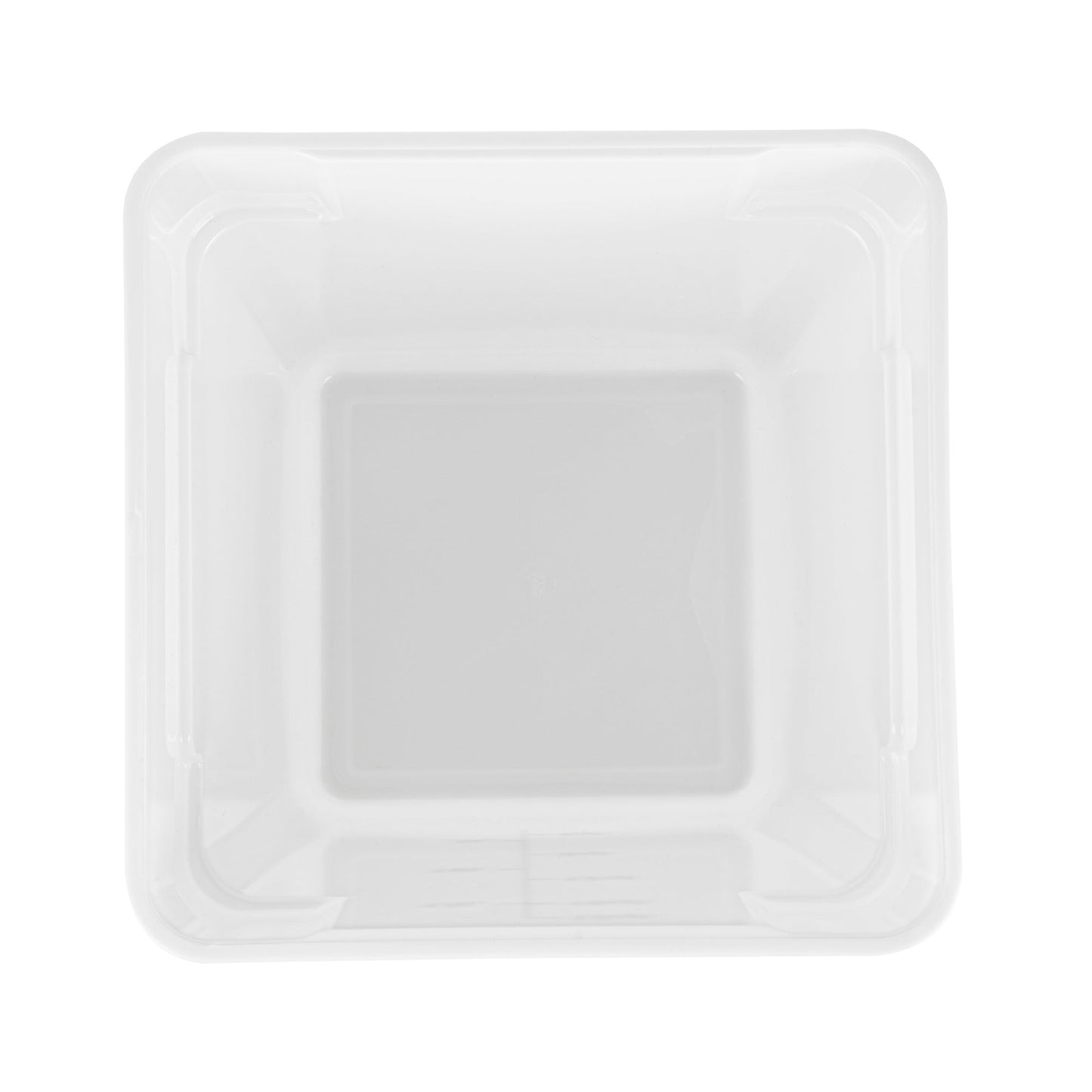 Met Lux 18 qt Square White Plastic Food Storage Container - with Blue Volume Markers - 11" x 11" x 12 1/2" - 10 count box