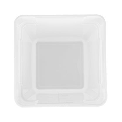 Met Lux 18 qt Square White Plastic Food Storage Container - with Blue Volume Markers - 11" x 11" x 12 1/2" - 10 count box