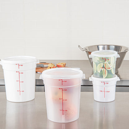 Met Lux Round Translucent Plastic Food Storage Container Lid - Fits 2 and 4 qt - 10 count box