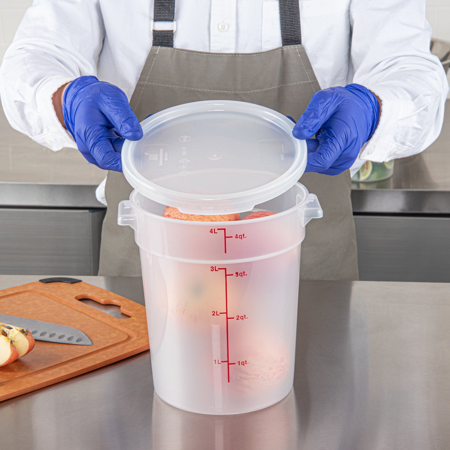 Met Lux Round Translucent Plastic Food Storage Container Lid - Fits 2 and 4 qt - 10 count box