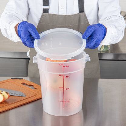 Met Lux Round Translucent Plastic Food Storage Container Lid - Fits 2 and 4 qt - 10 count box
