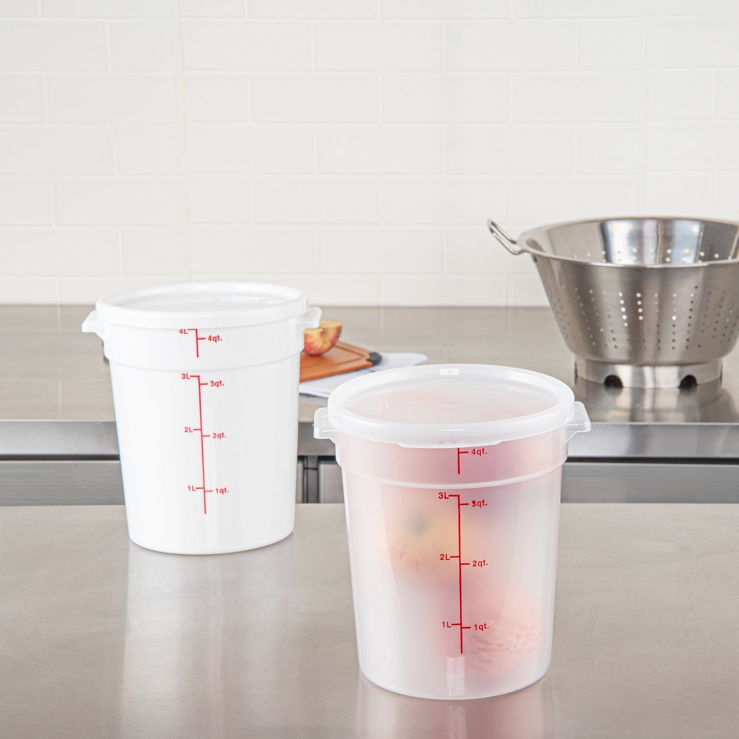Met Lux Round Translucent Plastic Food Storage Container Lid - Fits 2 and 4 qt - 10 count box