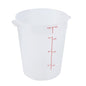 Met Lux 8 qt Round Translucent Plastic Food Storage Container - with Red Volume Markers - 8 3/4" x 8 3/4" x 10 3/4" - 1 count box