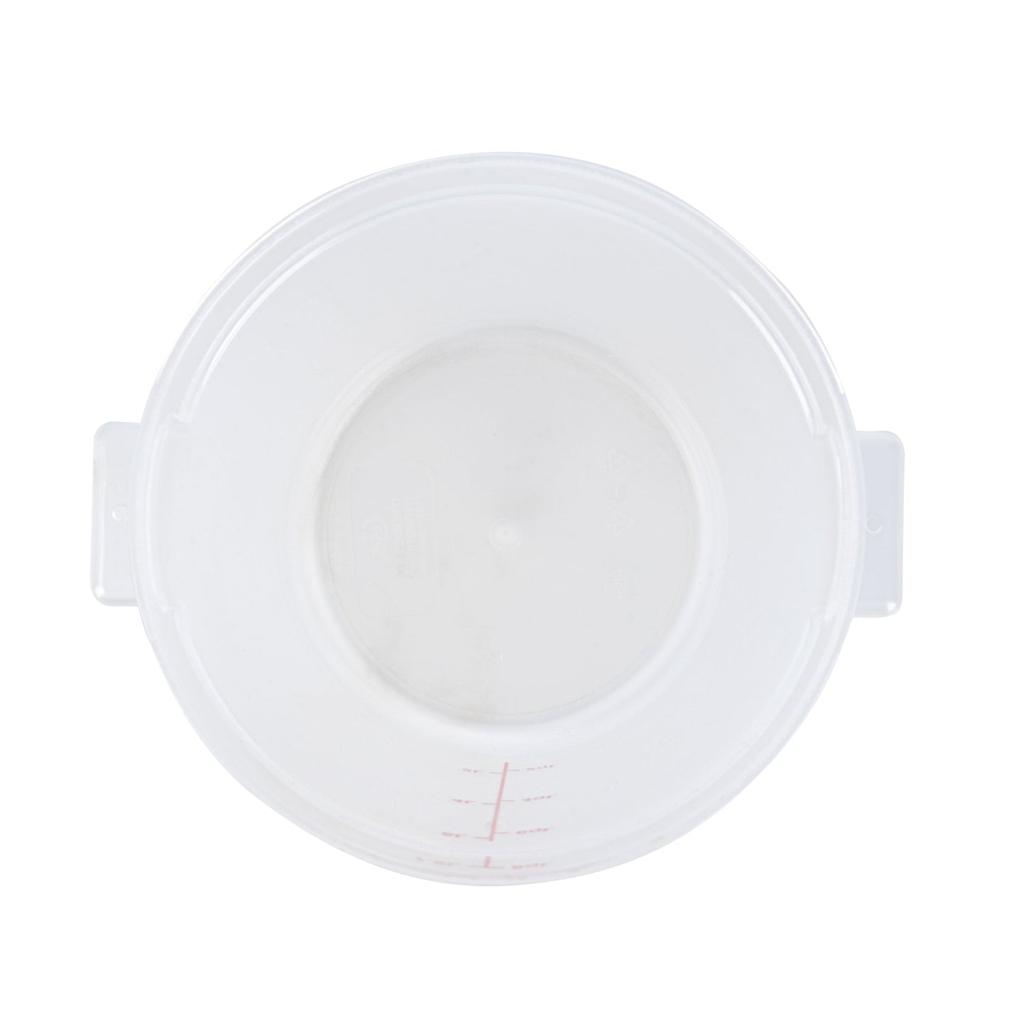 Met Lux 8 qt Round Translucent Plastic Food Storage Container - with Red Volume Markers - 8 3/4" x 8 3/4" x 10 3/4" - 1 count box