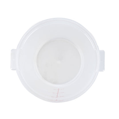 Met Lux 8 qt Round Translucent Plastic Food Storage Container - with Red Volume Markers - 8 3/4" x 8 3/4" x 10 3/4" - 1 count box